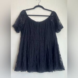 Torrid Black Babydoll Top with Flutter Sleeves